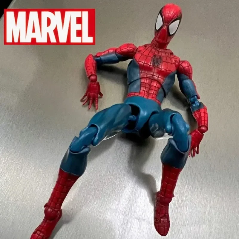 Mafex Spider Man Figurine 075 The Amazing Spiderman Figure Comic Ver Action Figure Model Toys 16cm Joints Movable Doll Gifts