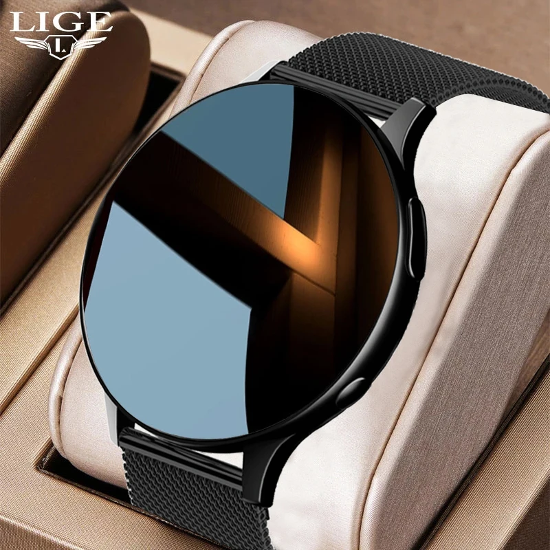 LIGE NFC Smart Watch Men New Local Music Dial Call  Digital Watch Voice Assistant IP68 Waterproof Smartwatch Men For Android IOS