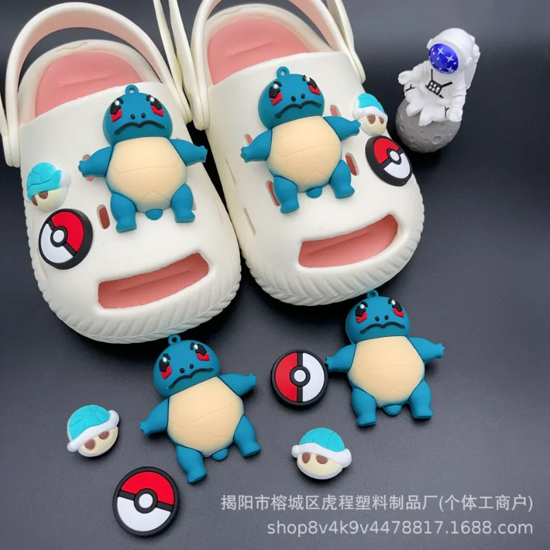 6pcs Pokemon Shoe Buckle Cartoon Gengar Squirtle Charmander DIY Sneakers Sandals Decoration Accessories Kids Toys Birthday Gifts