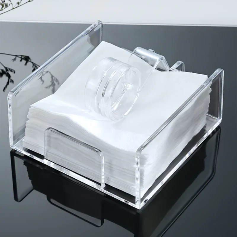 Acrylic Tissue Box Transparent Tissue Holder Vertical Tissue Holder Restaurant Table Storage Accessory Hotel Specialized