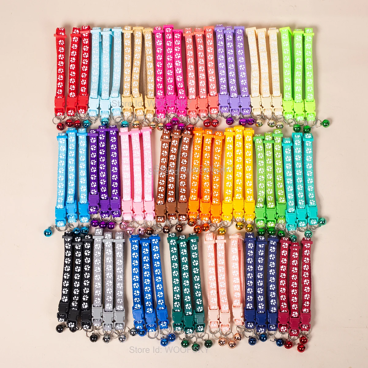 10pcs Colorful Pet Collars with  Bell 23 Different Colors Manufacturers Wholesale Directly Puppy Cat Collar