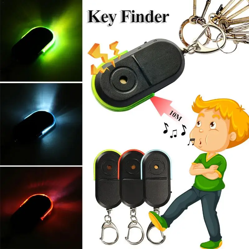 1pcs Wireless Anti-Lost Alarm Key Finder Locator Keychain Whistle Sound LED Light Things Tracker Locator Old People