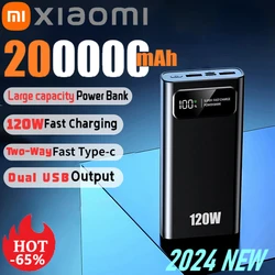 Xiaomi-携帯電話パワーバンク,超高速充電,大容量,iPhone, Samsung, Huawei, 200000mAh, 120W,新品