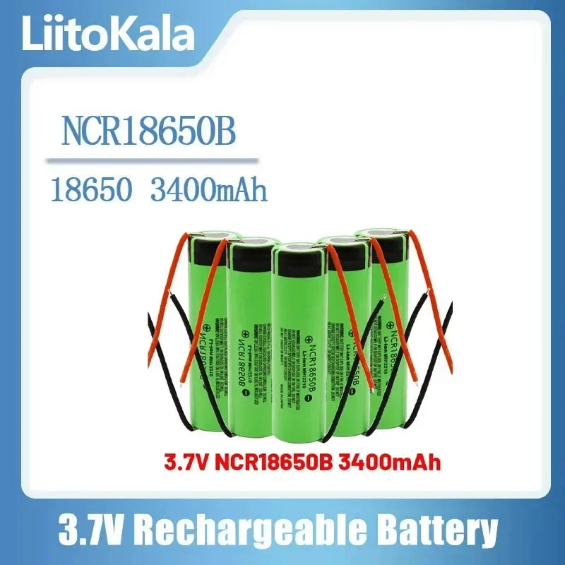 3.7V NCR18650B 3400mah  Original Liitokala 18650  Lithium Rechargeable Battery Welding Nickel Sheet Batteries