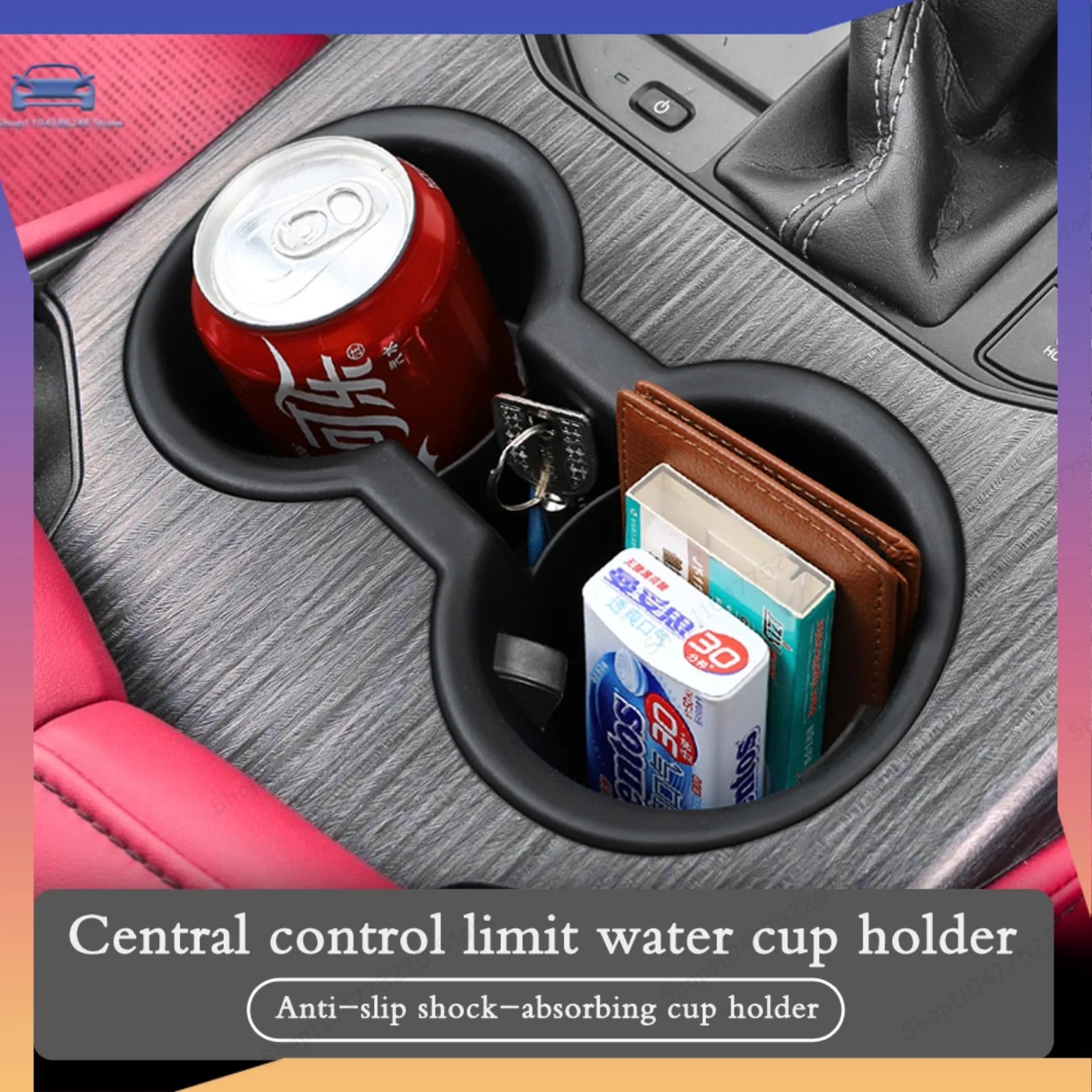 

Cup Holder Storage Tray for Land Cruiser LC300 Shock-Absorbing Central Armrest Cup Box TPE Tidying