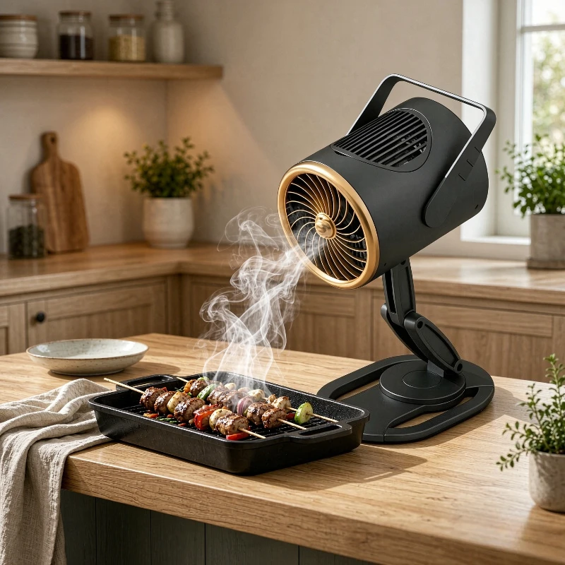 Portable Desktop Range Hood USB Plug In Strong Suction Low Noise Mini Smoke Extractor Large Oil Tank for Hot Pot BBQ 데스크 후드