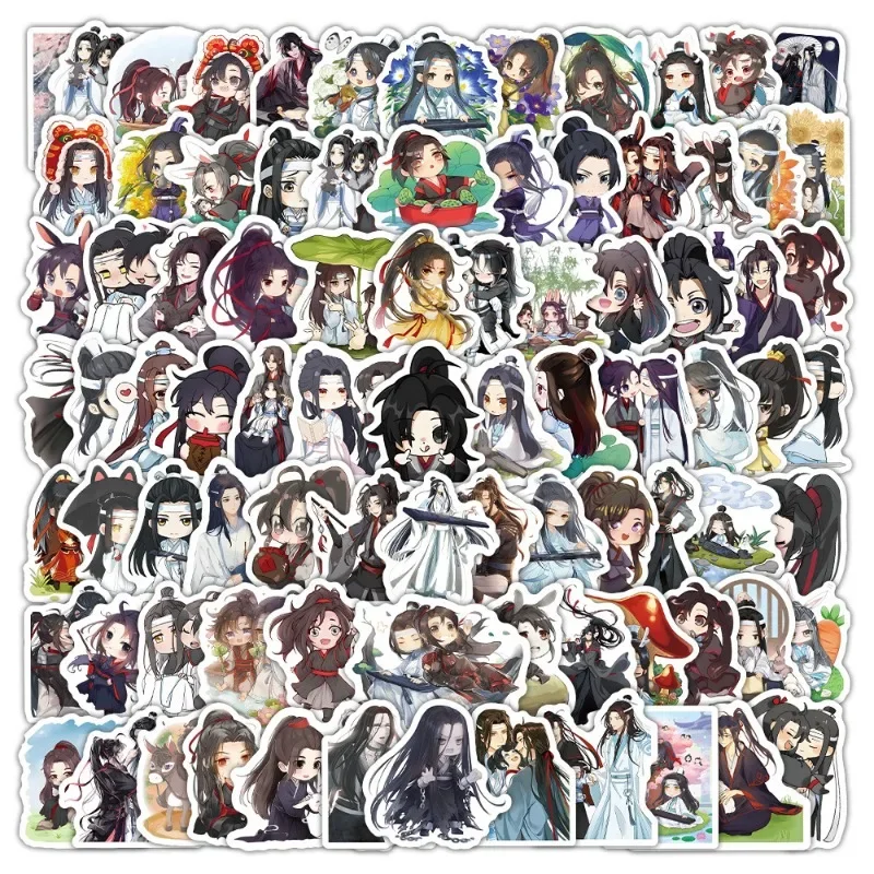 100pcs Mo Dao Zu Shi Anime Stickers Wei Wuxian DIY Sticker Notebook Luggage Skateboard Phone Toy The Founder of Diabolism Decal