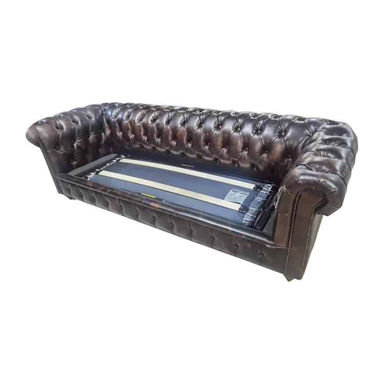 

New Trend Sofa Cum Bed Convertible Vintage Design Real Leather Foldable Bed Sofa For Livingroom