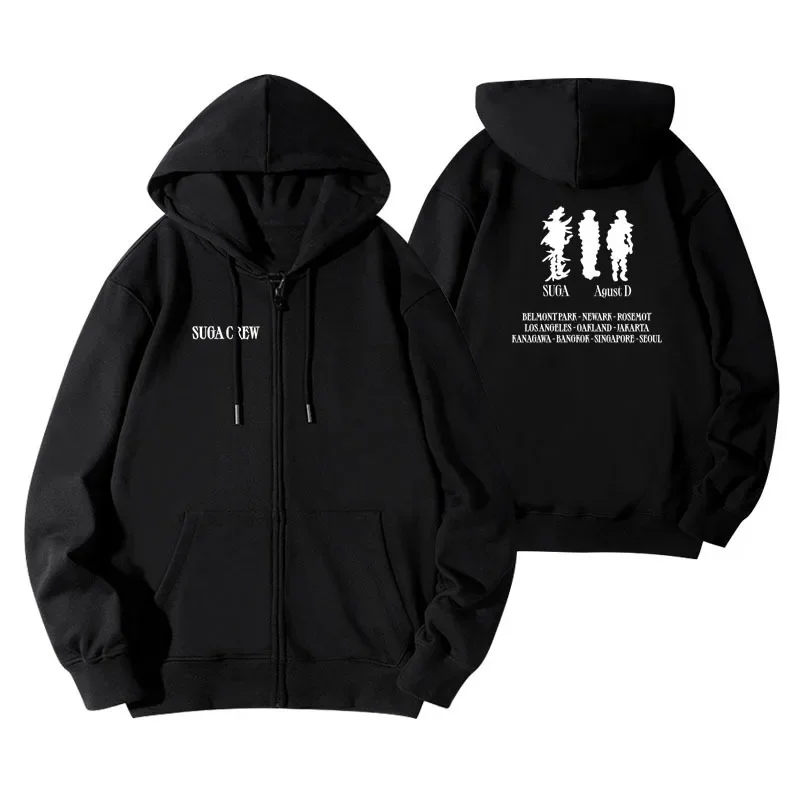 Anti-pop Suga Shiina Special Album Agustd D-day Concert Hooded Sweatshirt Zip-up Jacket Casual Scene Hoodies Sweatshirts