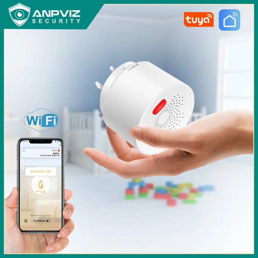 Anpviz Tuya WIFI Gas Detector Combustible Smart Home Fire Safety Protection Gas Leak Alarm Sensor Smart Life  APP Remote Control