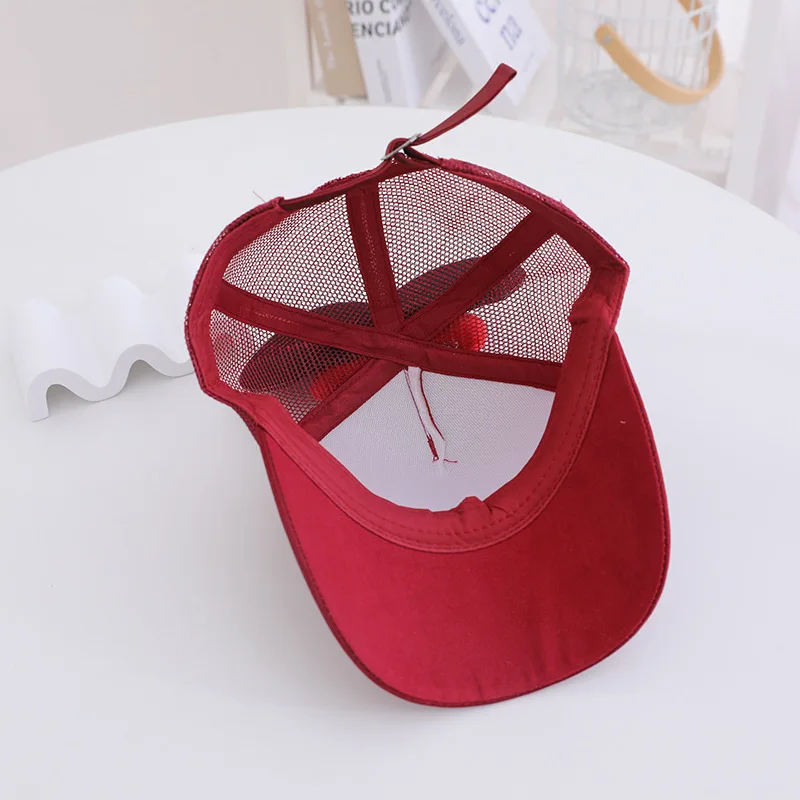 New Cartoon Mouse Ears Bow Baseball Hat Adjustable Cute Breathable Mesh Hip Hop Hat Summer Sun Caps Toys for Women Girls Gifts