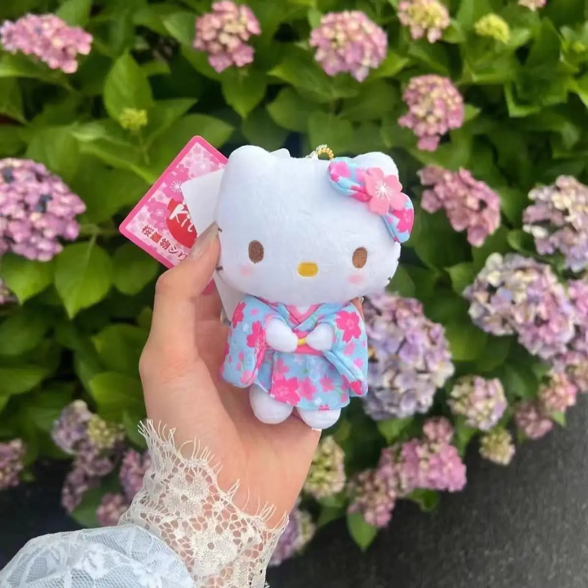 Nieuwe Sanrio Kimono Hello Kitty Pluche Pop Sleutelhanger Cartoon Leuke Kitty Kat Pluche Sleutelhangers Tas Decoratie Autosleutel Hanger