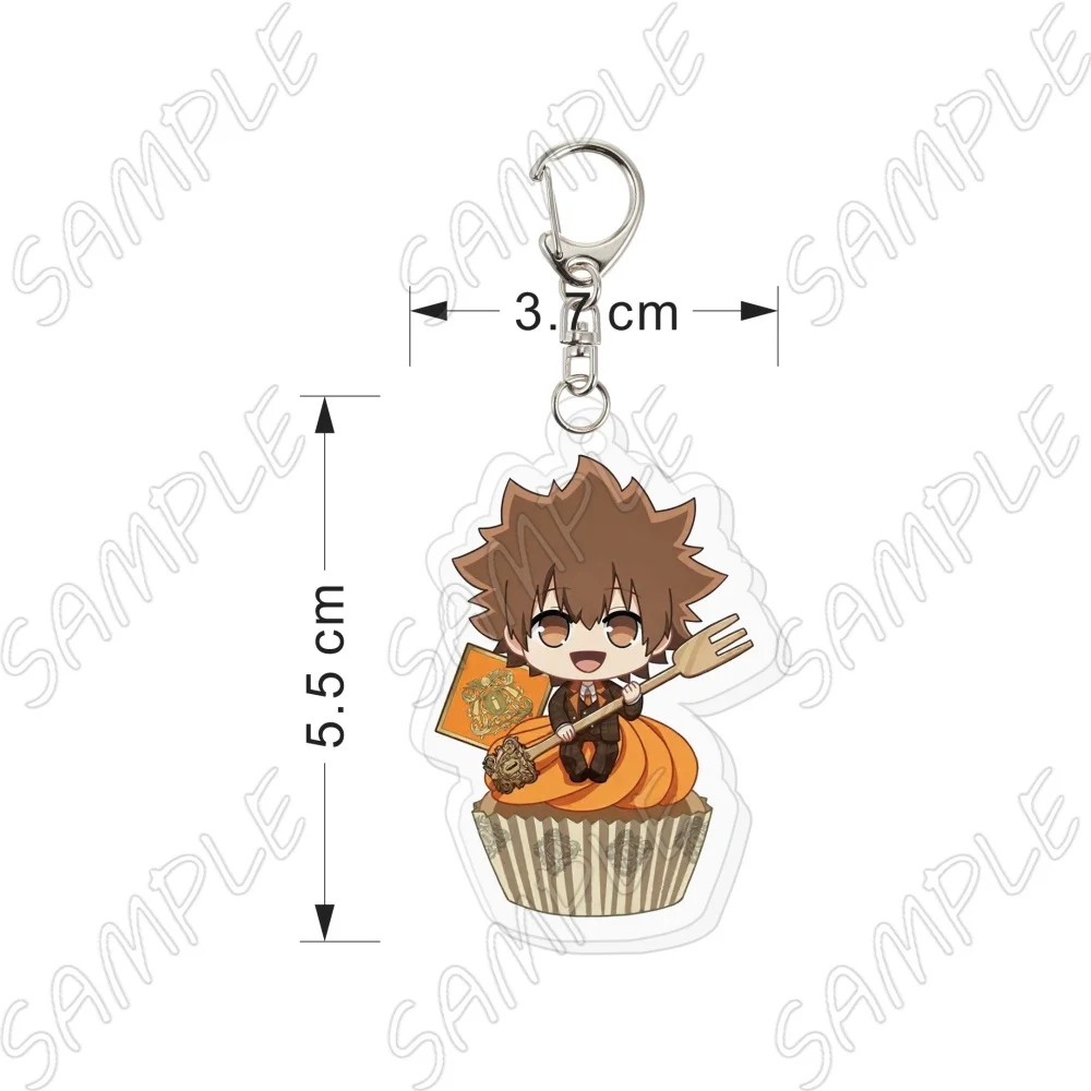 Katekyo Hitman Reborn Acrylic Keychain Sawada Tsunayoshi Hibari Kyoya 6cm Anime Figure Chibi Cupcake Cosplay Itabag Pendant Gift