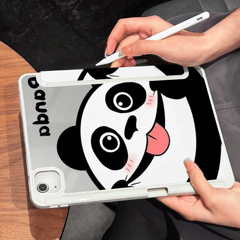 

Protective Cover for 10.2 7th 8th 9th Gen IPad 10th Generation IPad Air 5 2022 Air 4 Case Cute Wacky Panda Print Tri-fold Funda