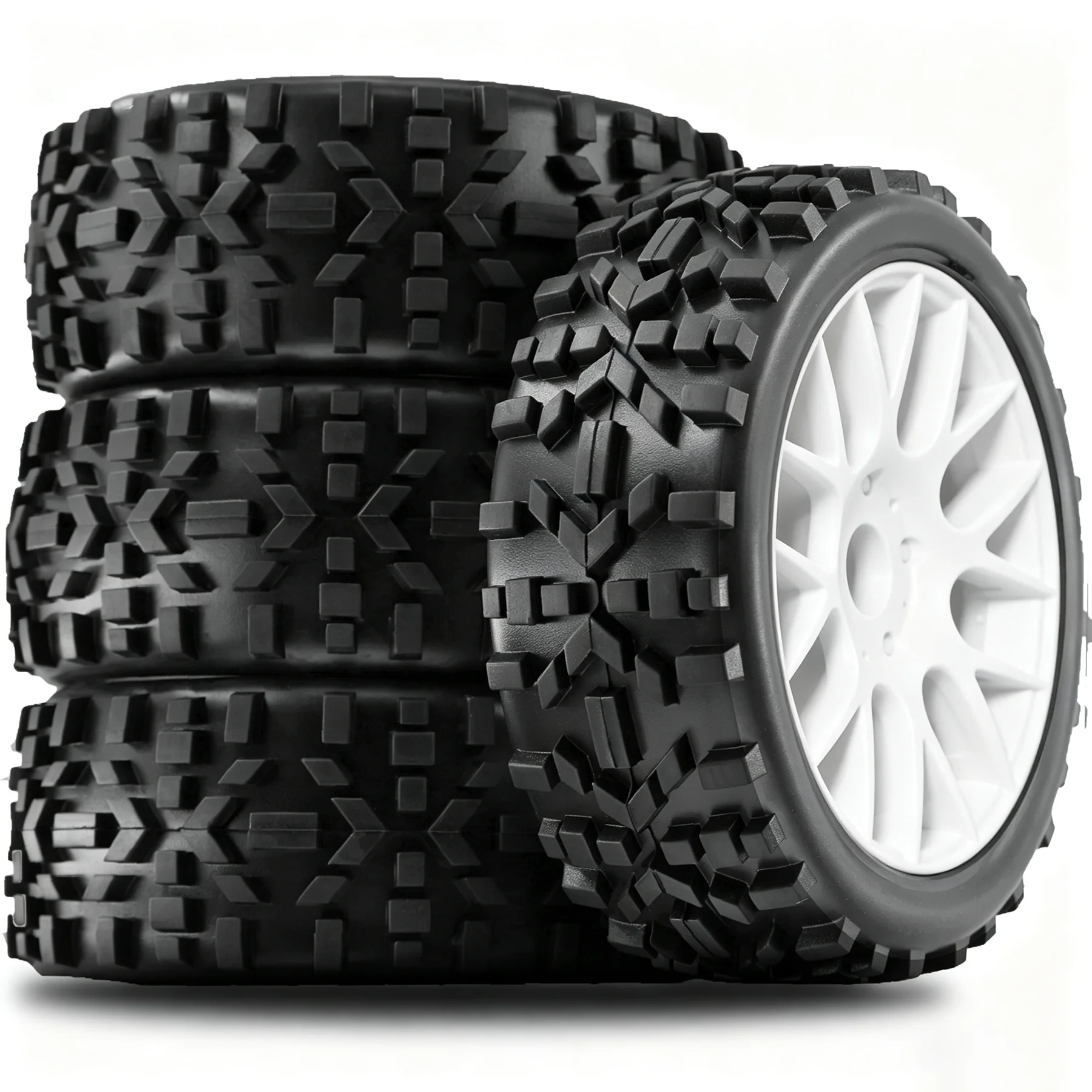 1/8 RC Car Tires and Wheels 17mm Hex RC Buggy Tires for 1/8 Arrma Typhon 3S 6S HSP Kyosho MP10