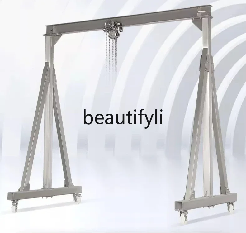Z189 304 Stainless Steel Gantry Mobile Laboratory Lifting Crane Aluminum Alloy Gantry Crane