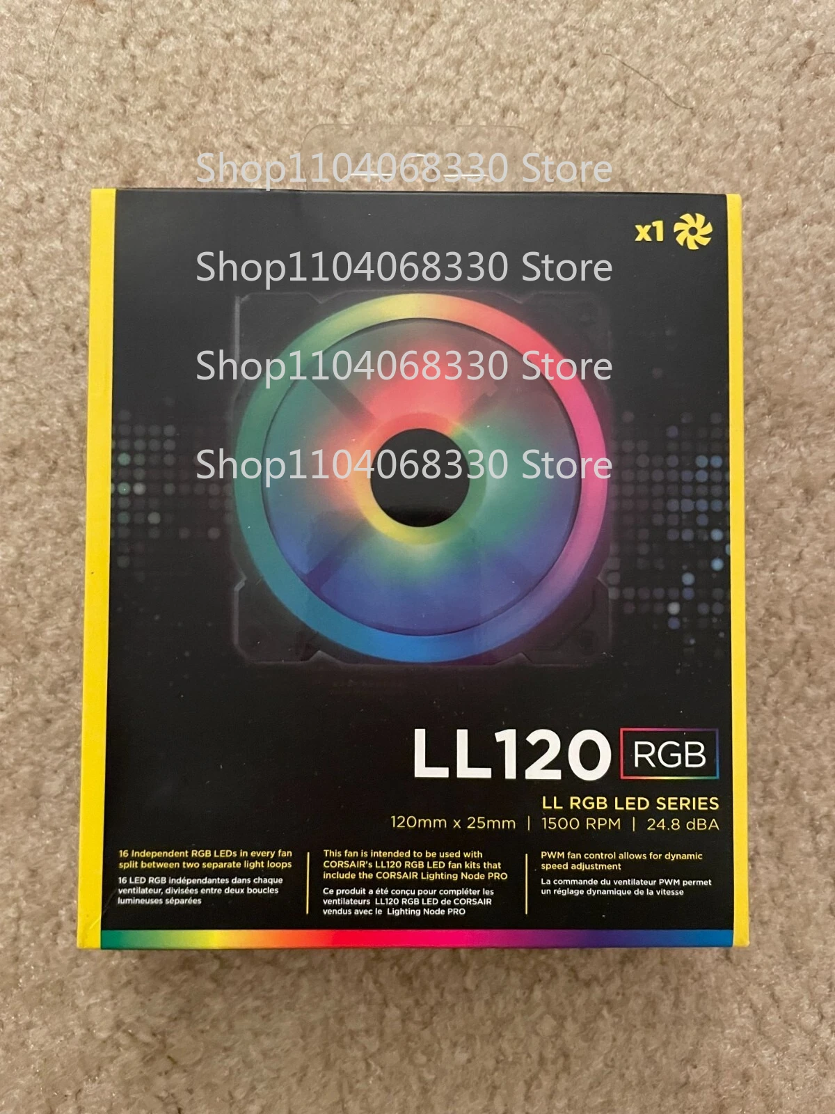 Ventilador LED RGB PWM de 120 mm con Doble Anillo de Luz RGB para Corsair LL120 RGB