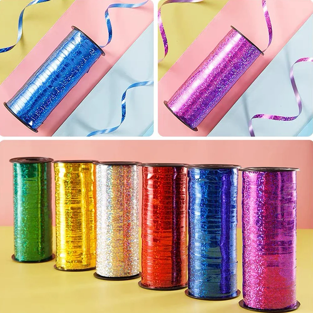 100 Yards/Rolle Glitzer-Curlingbänder Ballonbänder Geschenkband für Basteln Weihnachten Geburtstag Hochzeit Party Dekoration – Detail 6