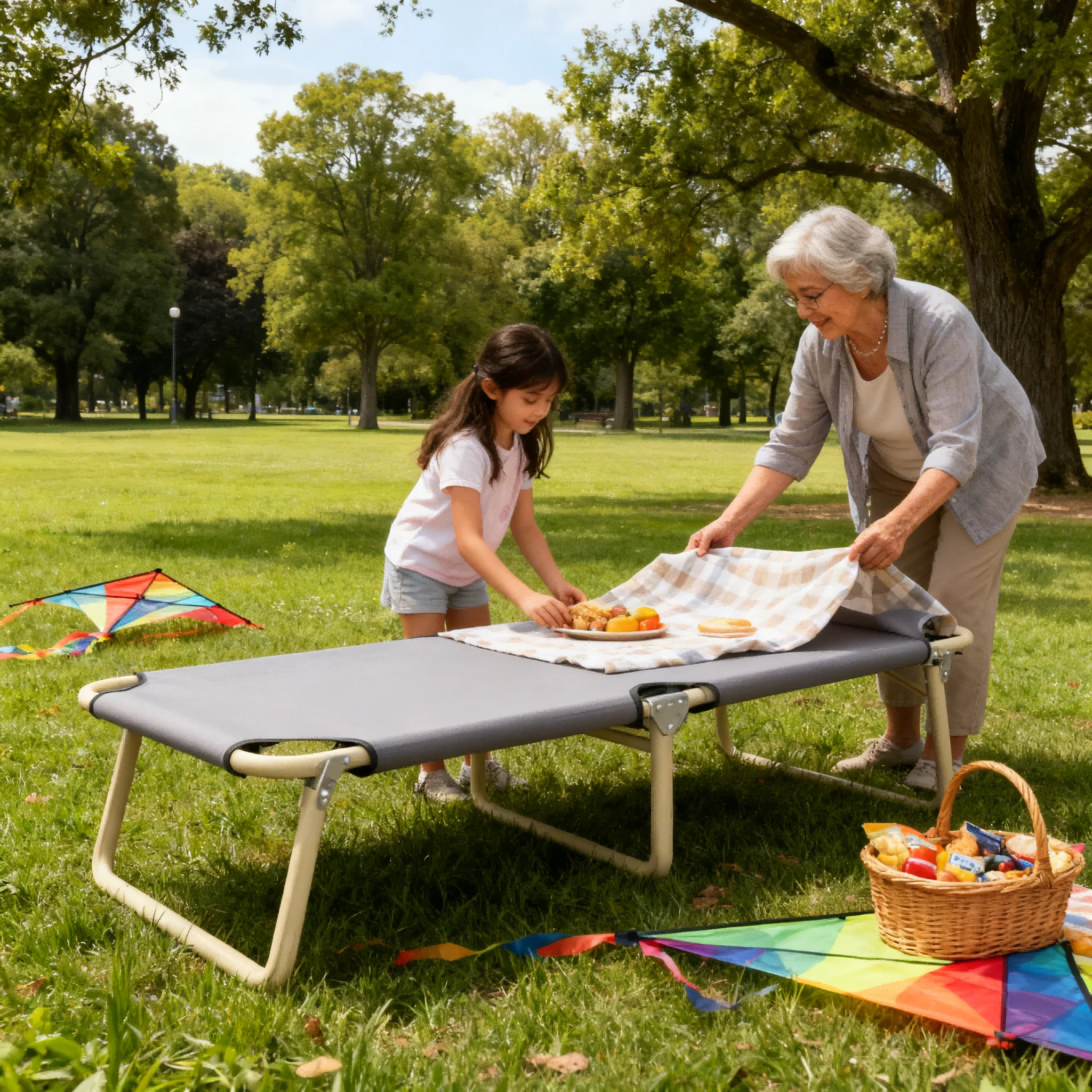 Luxury Folding Cot with Premium Fabric and Finish High End Folding Bed for Glamping