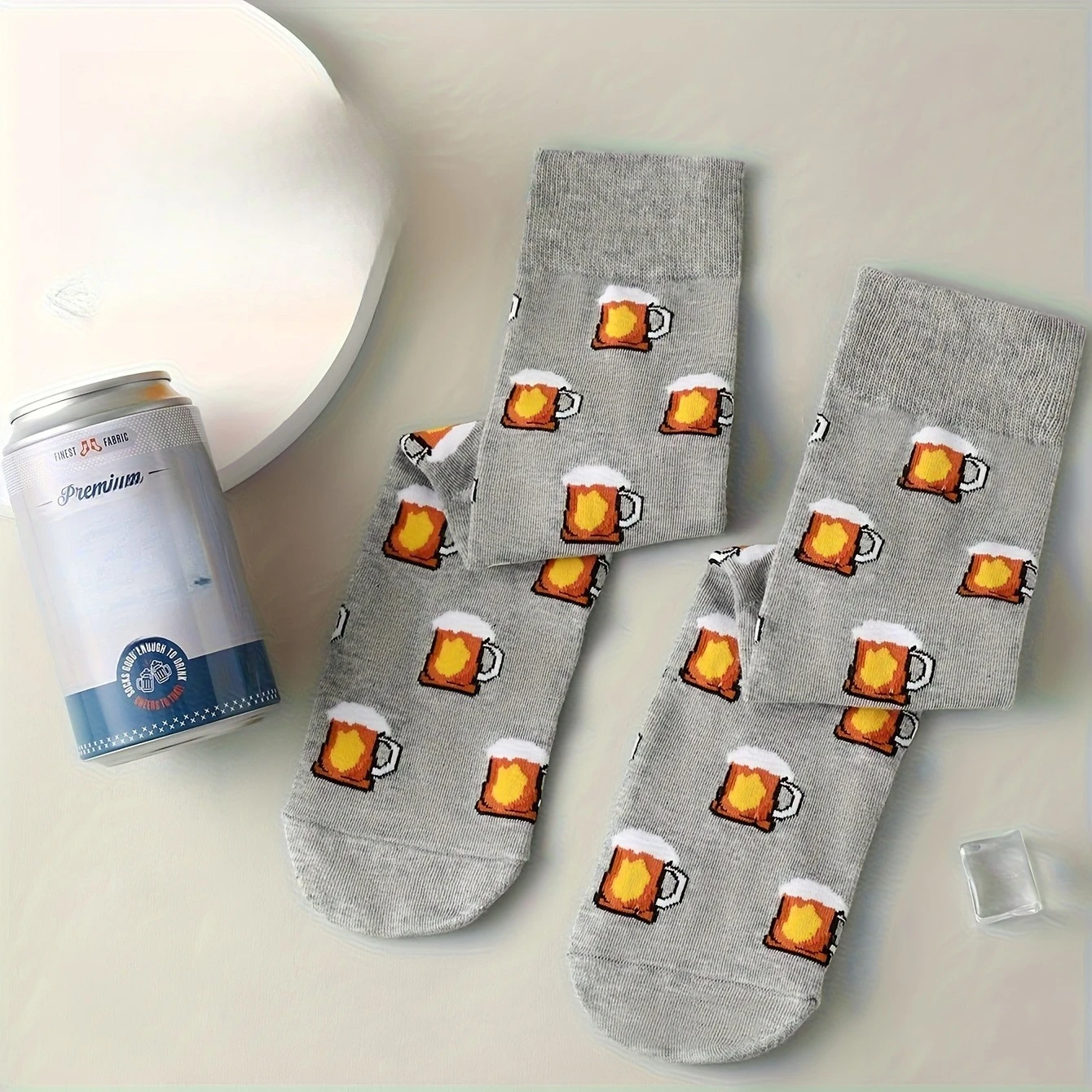 1/3 pair of men's beer socks, mid tube socks, comfortable and versatile men's fashionable outfits, the best gift for a boyfriend