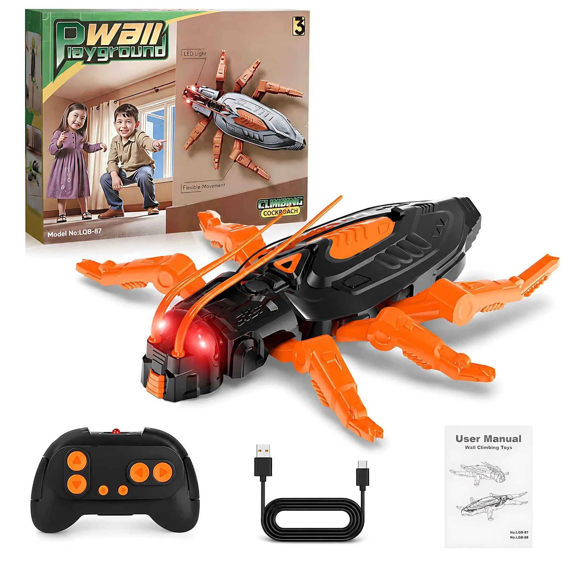 2.4G RC Gecko Wall Climbing Toy LED Eyes Realistic Lizard Robot Prank Novelty Gift for Kids Boys Girls