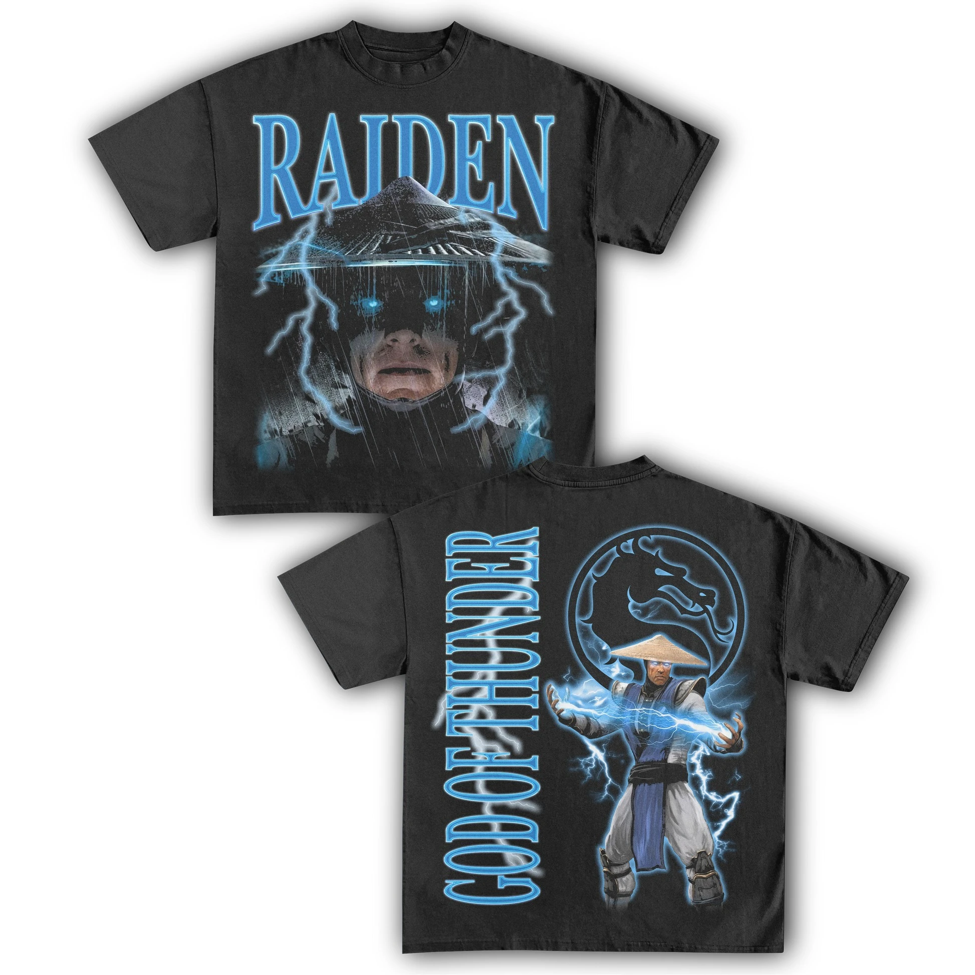 T-shirt graphique Mortal Kombat Raiden God of Thunder pour hommes et femmes, décontracté, en coton, Streetwear, manches courtes, col rond
