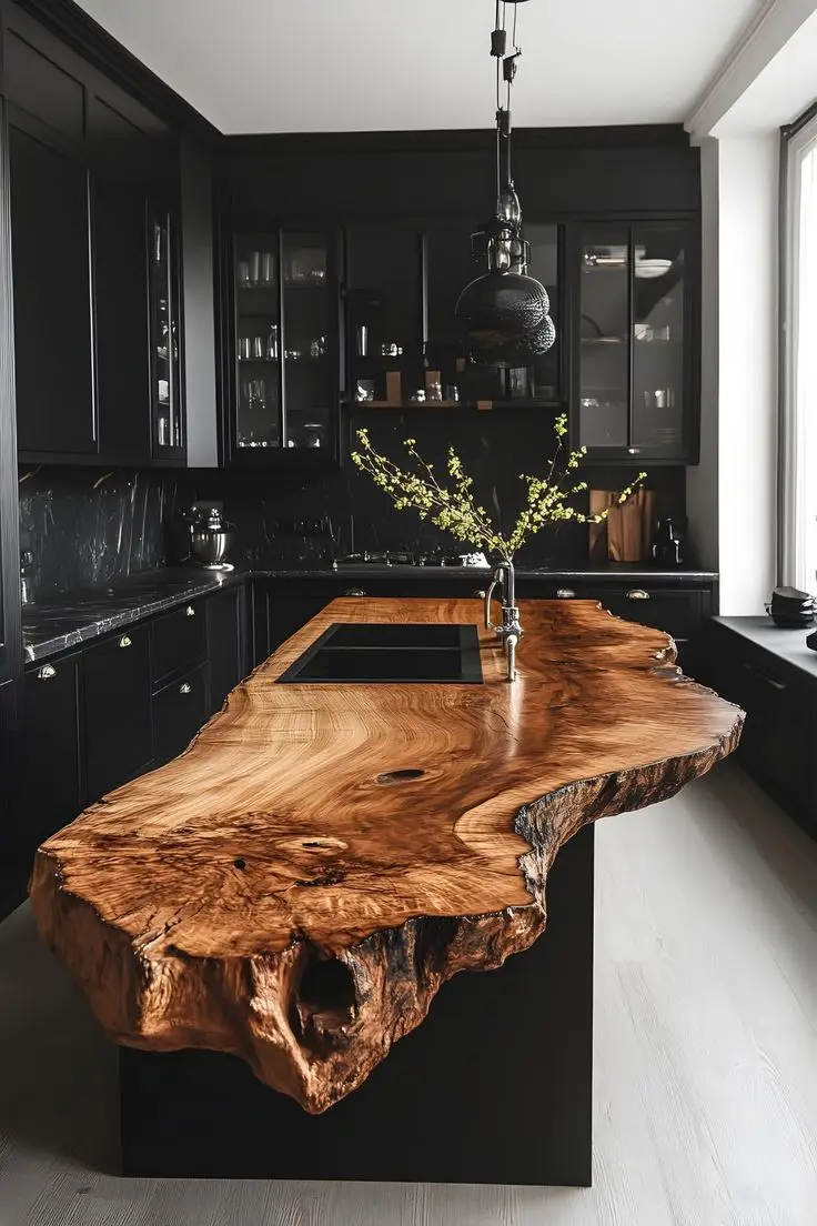 Hand-Selected Countertops & Bar Tops for Statement Designs Artistic Suar Monkeypod & Walnut Live Edge Slabs