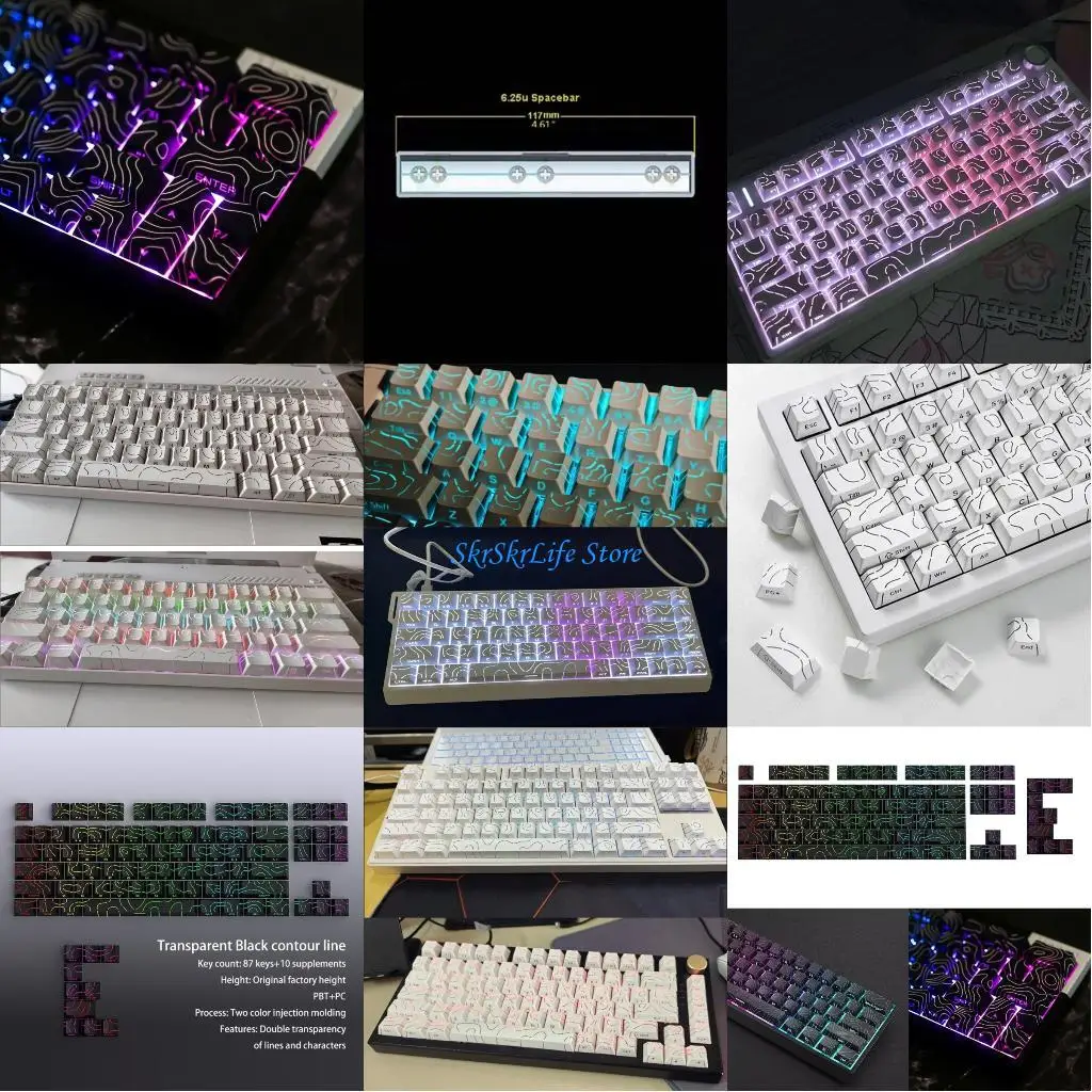 

E65E Contour4.0 Side Printed Keycap 97-Key Keycaps for 61 64 68 75 84 Mechanical Keyboards Heat Sublimation