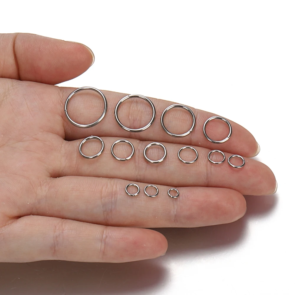 200Pcs/lot 3mm-12mm Stainless Steel Open Jump Rings Split Rings Findings For Jewelry Making Connectors Diy Accessories Supplies