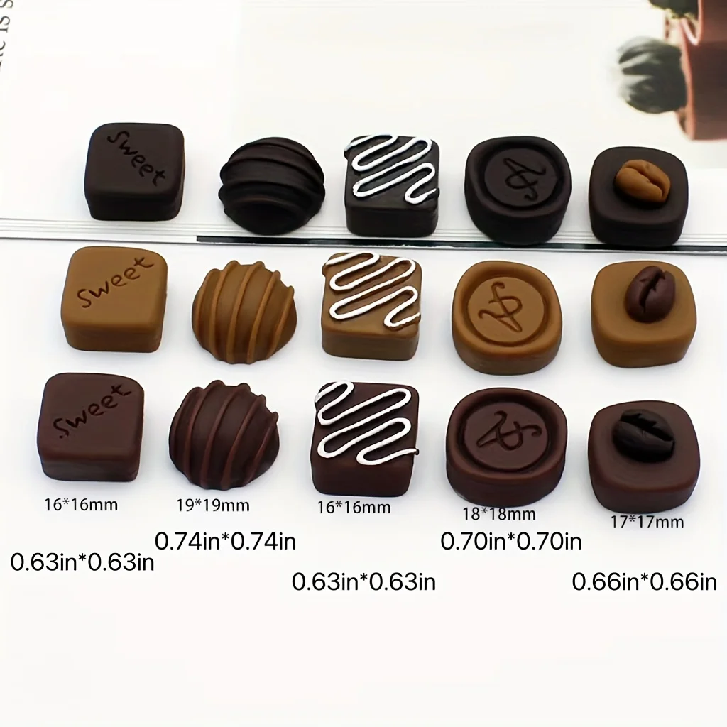 10pcs Coffee Chocolate Simulated Food Refrigerator Magnets, Kawaii Refrigerator Magnets, Whiteboard Stickers