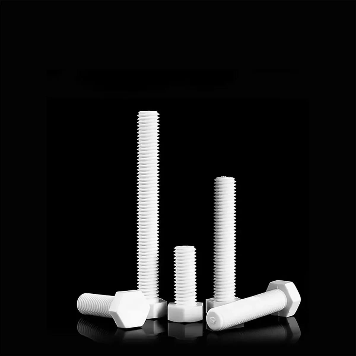 PTFE Insulated Plastic Outer Hexagonal Bolt With Strong Acid And Alkali Resistance And High Temperature Resistance M4M5M6M8-M20