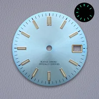 Cadran de montre de haute qualité, nouveau, 28,5 mm, logo S, effet soleil, compatible avec les mouvements japonais NH35/NH36, cadran vert luminescent, accessoires de modification de montre 5