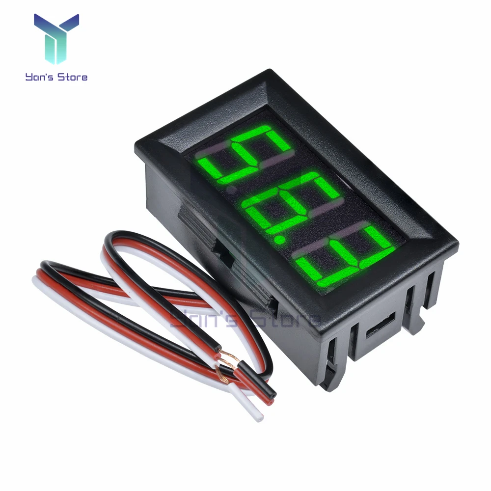 หลอดดิจิตอล LED Voltmeter DC 0-99V แรงดันไฟฟ้า Meter Tester DC Amp เครื่องวัดโวลต์มิเตอร์สามสายโวลต์มิเตอร์ใหม่ DIY เครื่องมือ