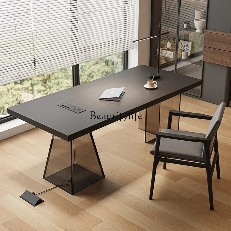 Scrivania minimalista   studio piccolo appartamento soggiorno scrivania per computer di lusso a doppia luce