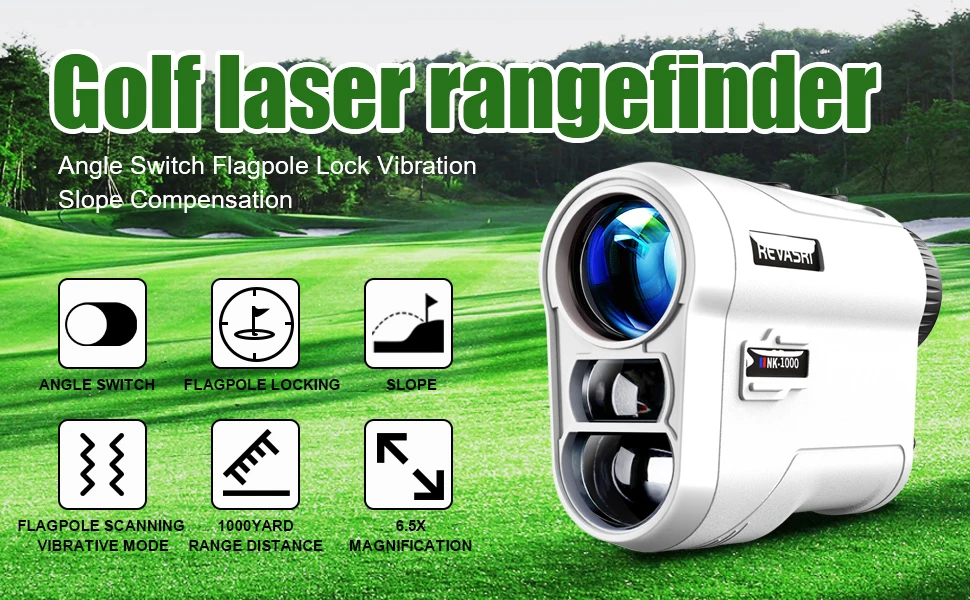 REVASRI Golf-Laser-Entfernungsmesser 600 Yards/1000 Yards mit Neigungsschalter, Flaggenfixierung und Vibration für Golfturniere – legal für den Golfplatz – Detail 2