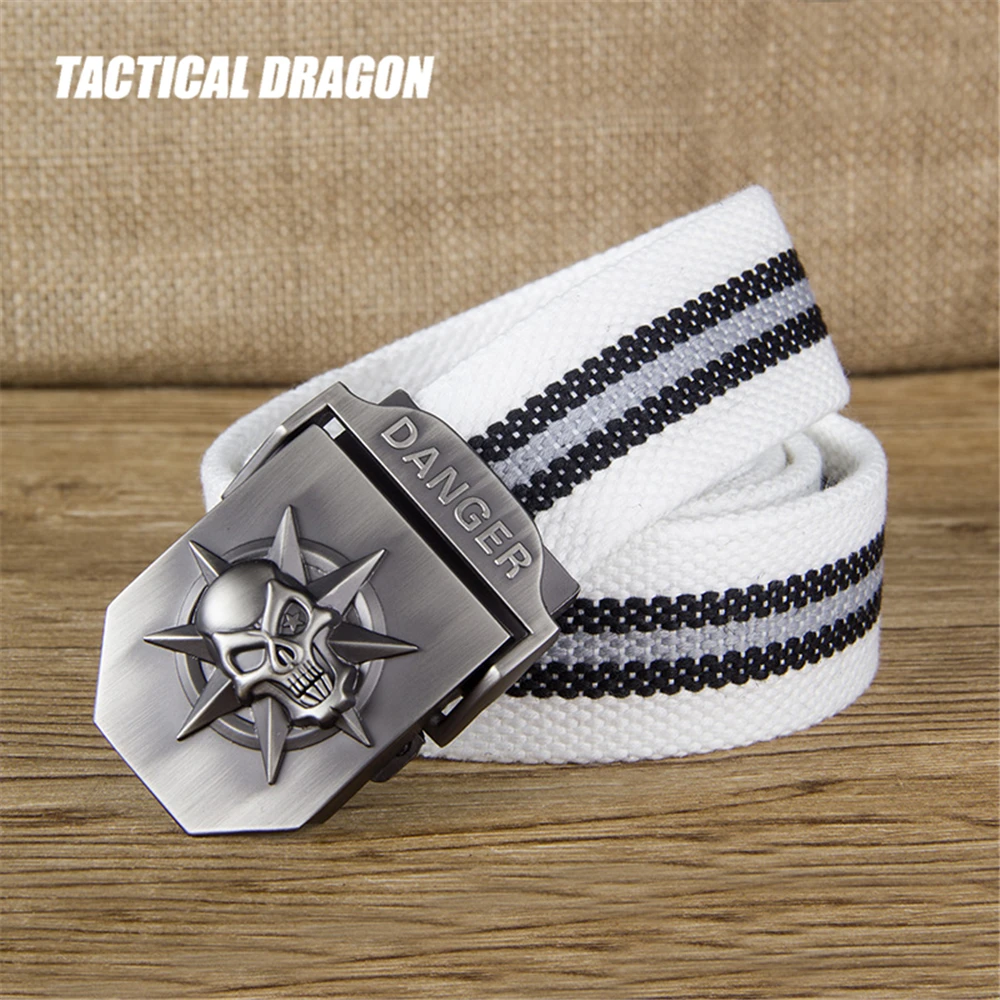 Tactical Dragon brand men's belt smooth buckle canvas belt casual work pants belt version trendy male student youth outdo