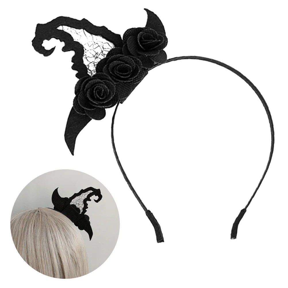 

Halloween Headband Small Witch Hat Style Headdress Hair Accessories for Party Performance FG-103 (Black)