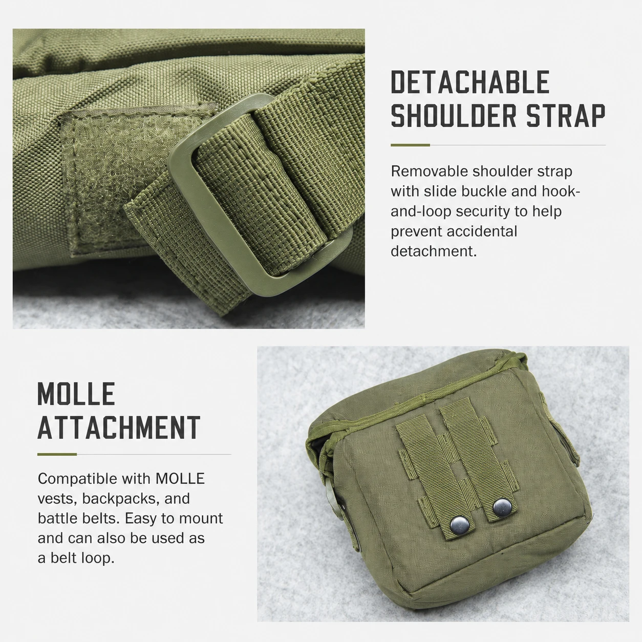Tactical Binocular Case Pouch for 6x30 7x35 Optics - Molle Compatible Military Storage Bag with Adjustable Shoulder Strap view 6