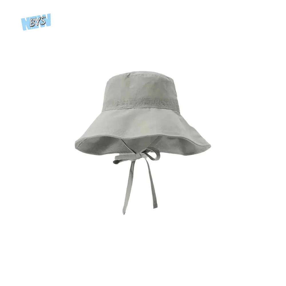

Simple Solid Color Sunscreen Bucket Hat Thin Breathable Fisherman Hat Foldable Adjustable Wide Brim Sun Hat Unisex