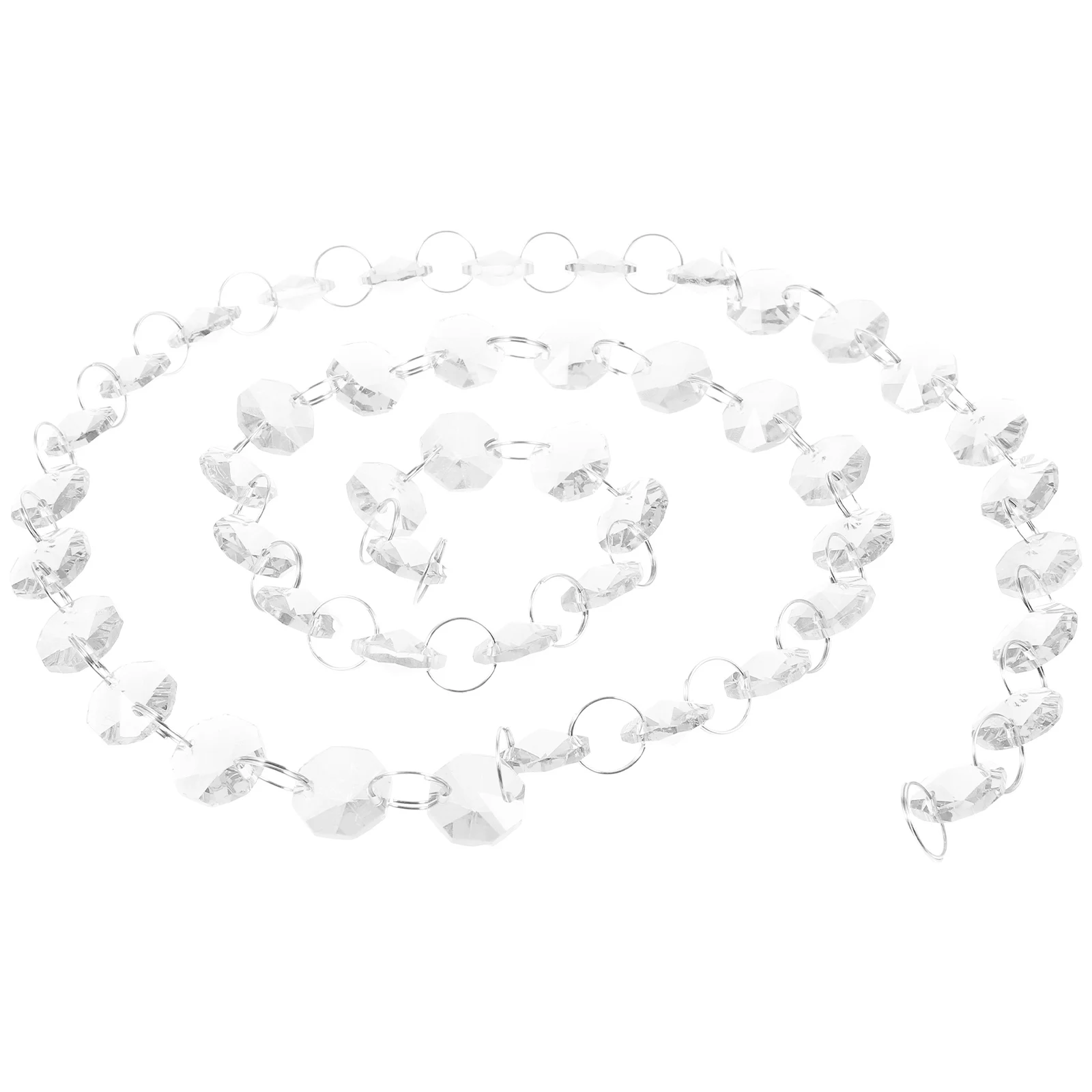 

Glass Octagon Beads Chain Decoration Beads Strand for Door Curtain Living Room Hanging Bead String Garland Bead Strand