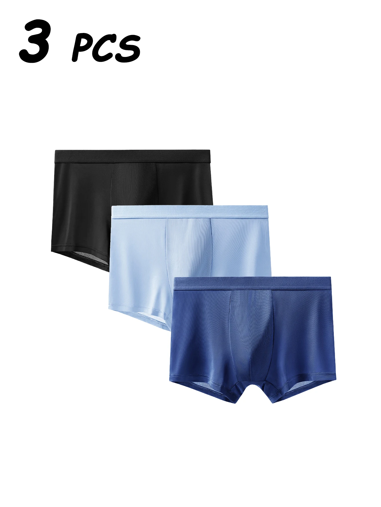 

3Pcs Random Color Men's Boxer Briefs Comfortable Soft Underwear Breathable Mens Underpants Fashion Casual Men's Underwear Set