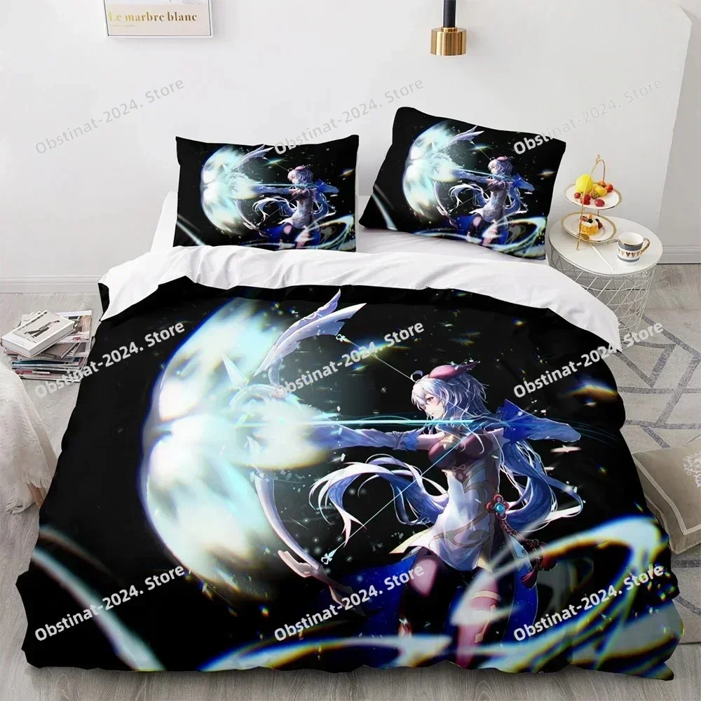 

3D Printed Genshin Impact Bedding Set Anime Game XIAO Duvet Cover Double Twin Full Queen King Adult Kids Bedclothes Quilt Cover