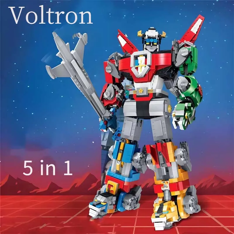 2321PCS 5 in1 Deformable Model Voltron Defender Of The Universe Compatible 21311 16057 Building Blocks Brick Toy  Birth