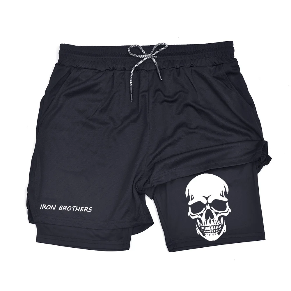 

2 in 1 Men's Running Shorts with Phone Pocket & Towel Loop | Print Athletic Gym Workout Quick Dry ZY00102