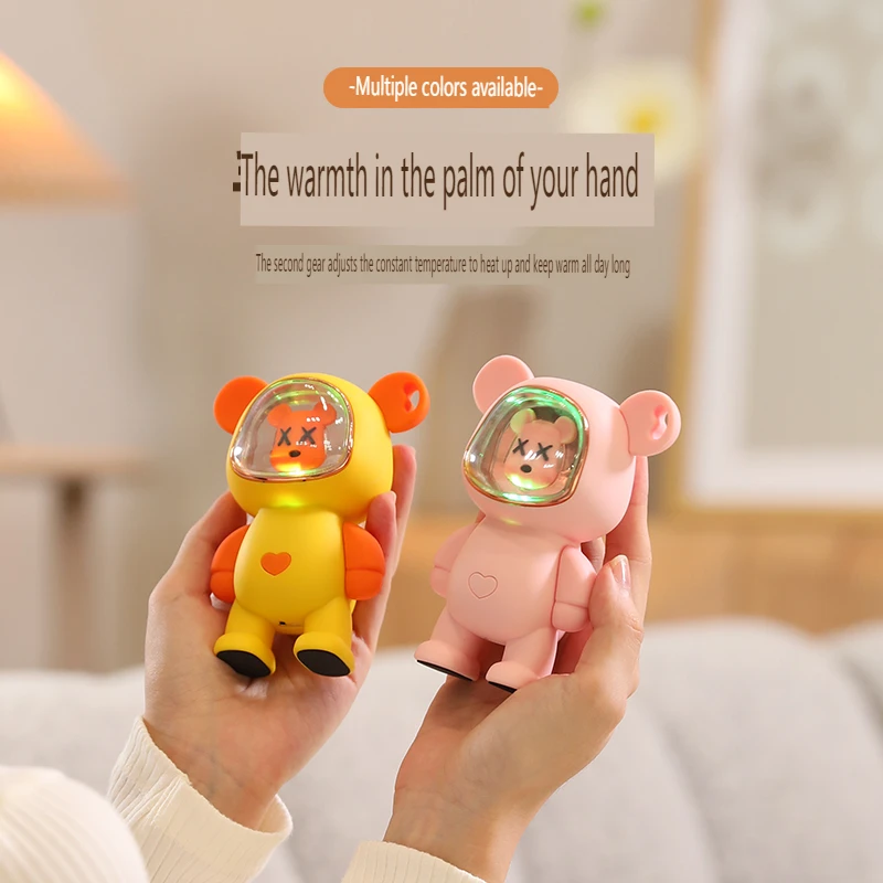 Warm Hand Space Bear shaped 2-in-1 Electric Hand Warmer USB Type-C Charging Hand Warmer Winter 1500mAh Mobile Power Silicone