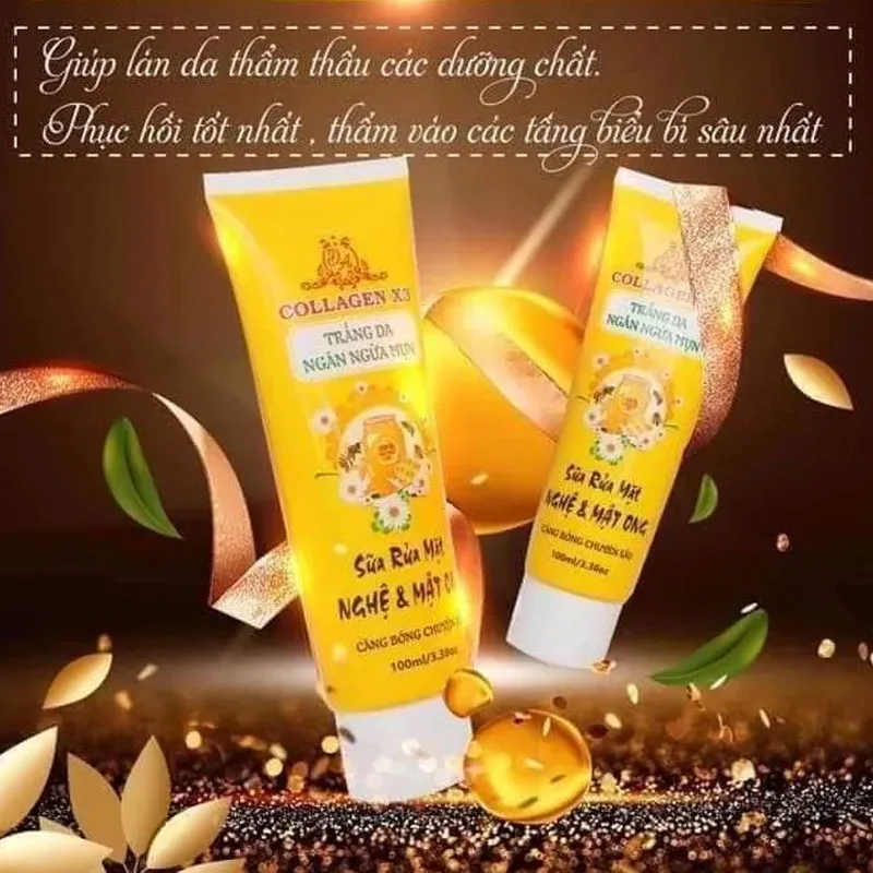 Sữa rửa mặt Collagen X3 nghệ mật ong mỹ phẩm Dong Anh 正規品 美白肌、ニキビ予防、ニキビ除去美白肌 100ml