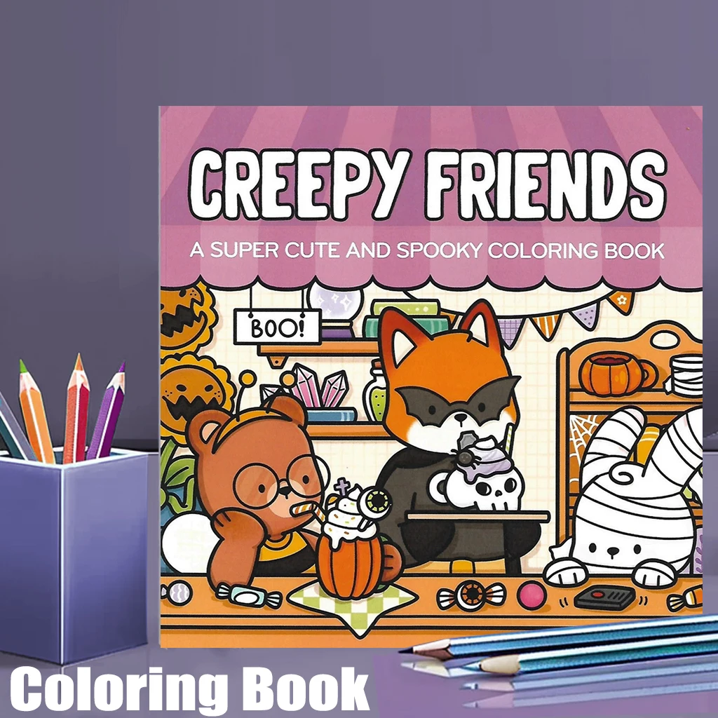 

28 Pages Creepy Style Coloring Book for Adult | Colouring Book, Drawing Supplies for Christmas, Thanksgiving