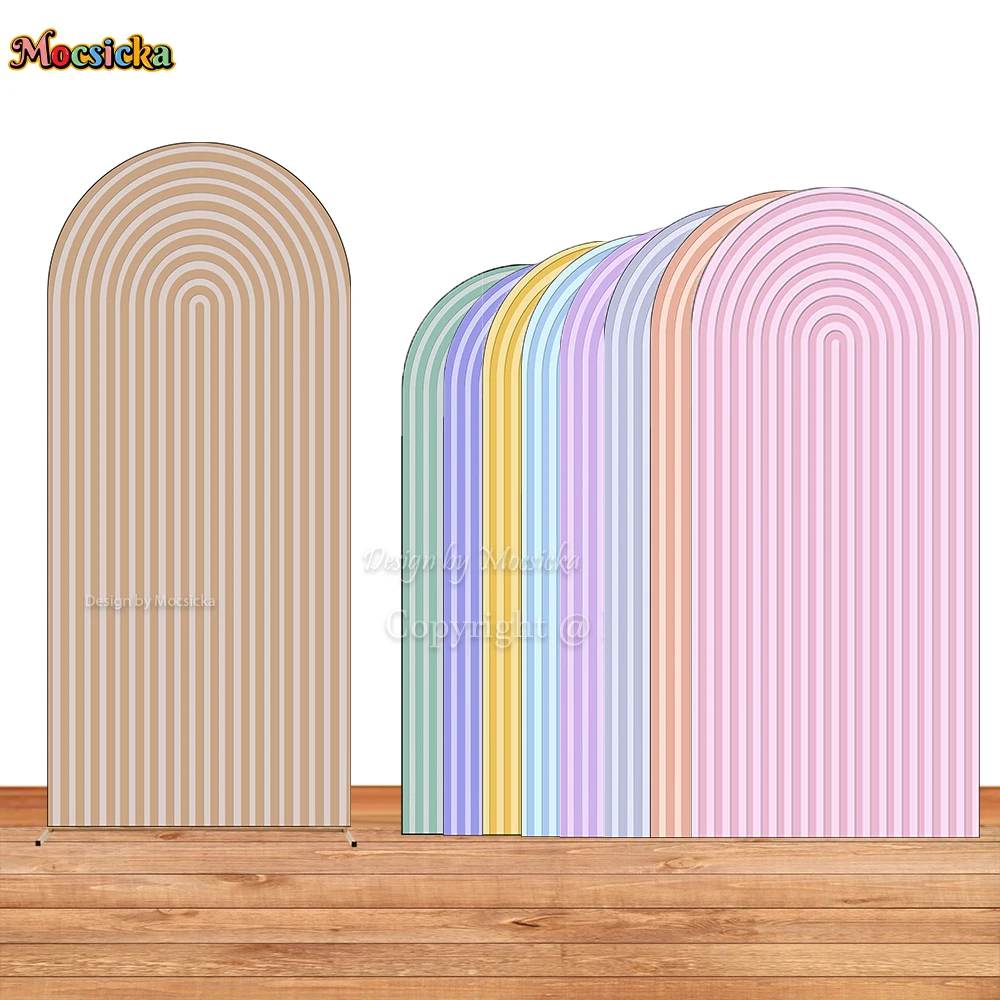 

Mocsicka Rainbow Double-Sided Arch Cover Photography Backdrop Personalized Wedding Background Custom Color Photo Studio Props