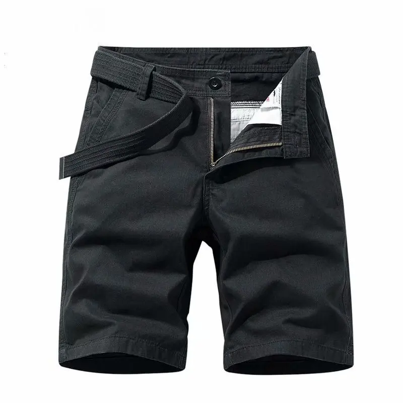 2023 New Summer Men Cargo Shorts Cotton Casual Mens Shorts Pants Jogger Military Solid Straight Cargo Shorts