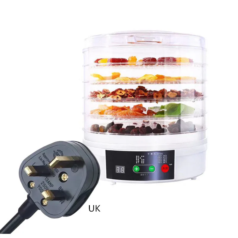 MINI deshidratador de alimentos Digital, secador de frutas y verduras, máquina de secado de carne doméstica con 5 bandejas, 220V